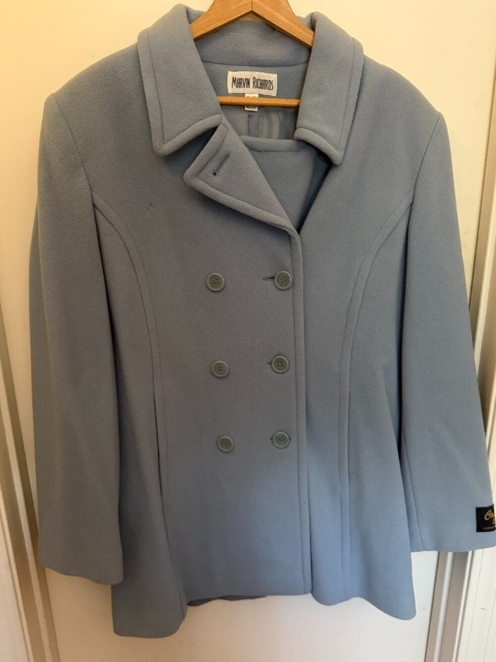Marvin Richards Baby Blue Peacoat W XL